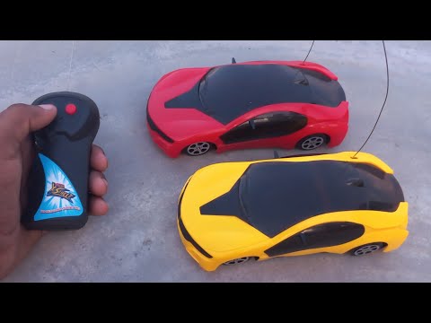remote control rc car unboxing || 3d light wali car || yellow car unboxing