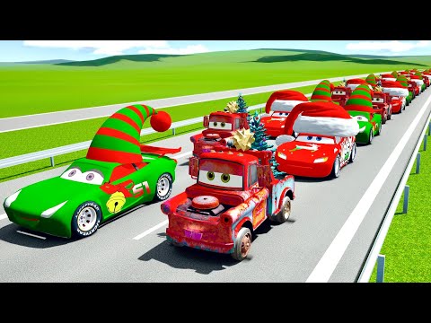 Cars Characters CHRISTMAS EDITION Parade at Autobahn