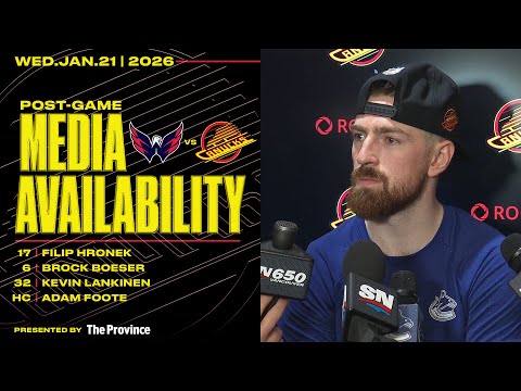 Hronek, Boeser, Lankinen & Adam Foote Post-Game Media | Canucks vs. Capitals (Jan 21, 2026)