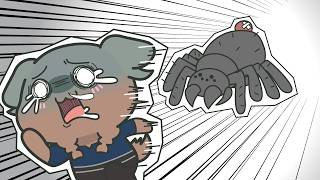 【手描き】遭遇した瞬間に精神崩壊。巨大蜘蛛に追い詰められて限界を迎える毛玉【戌神ころね/毛玉/ホロライブ】