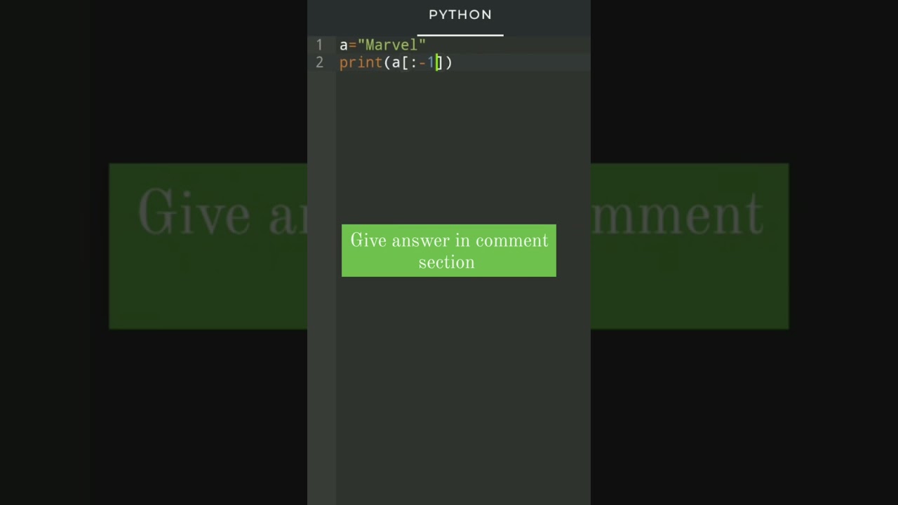 Comment your answer. #pythonforbeginners #pythonchallenge #pythontutorial  #token