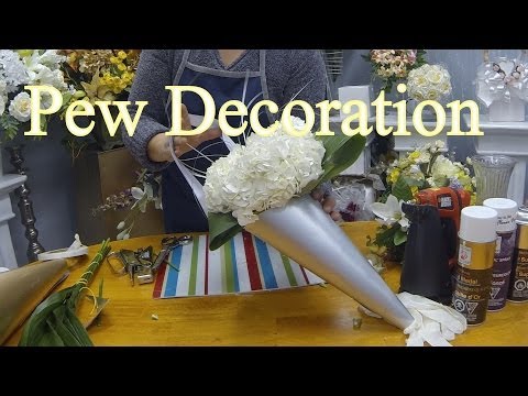 How to Make a Wedding Pew Decoration with Fresh or Silk Flowers Video