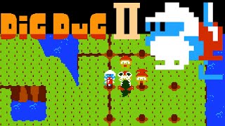 Dig Dug II (Famicom, 1986) – 72 Rounds (1 Loop) Session (Single Player) 🕳️🍍💨