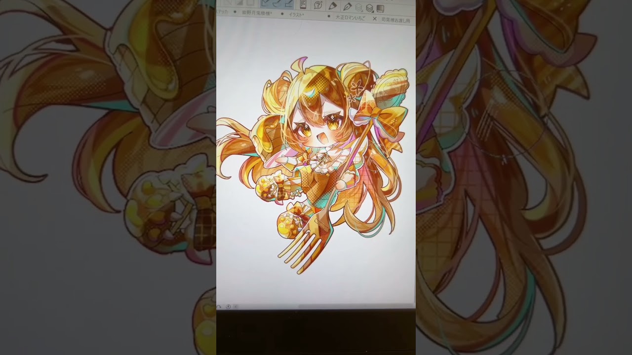 パンケーキちゃん🥞🐝イラストメイキング#イラスト #イラストメイキング  #illustration