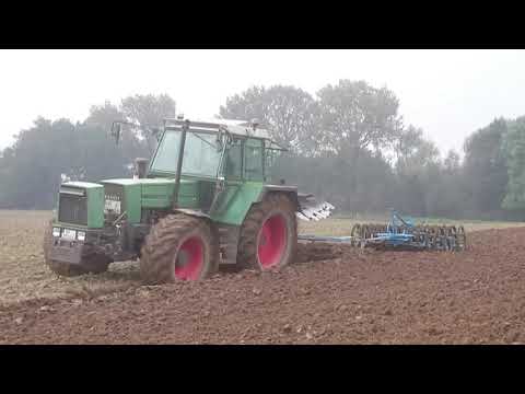 Fendt 614LSA mit Lemken 5 Schar Vario und 2,7m Doppelpacker beim Pflügen