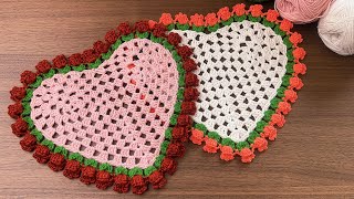 Super beautiful crochet doily ,crochet heart doily