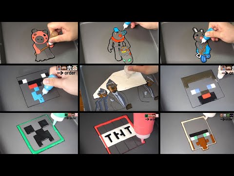 COFFIN DANCE MINECRAFT&ROBLOX PIGGY PANCAKE ART - NOOB VS PRO, STEAVE, CREEPER, PIGGY ETC