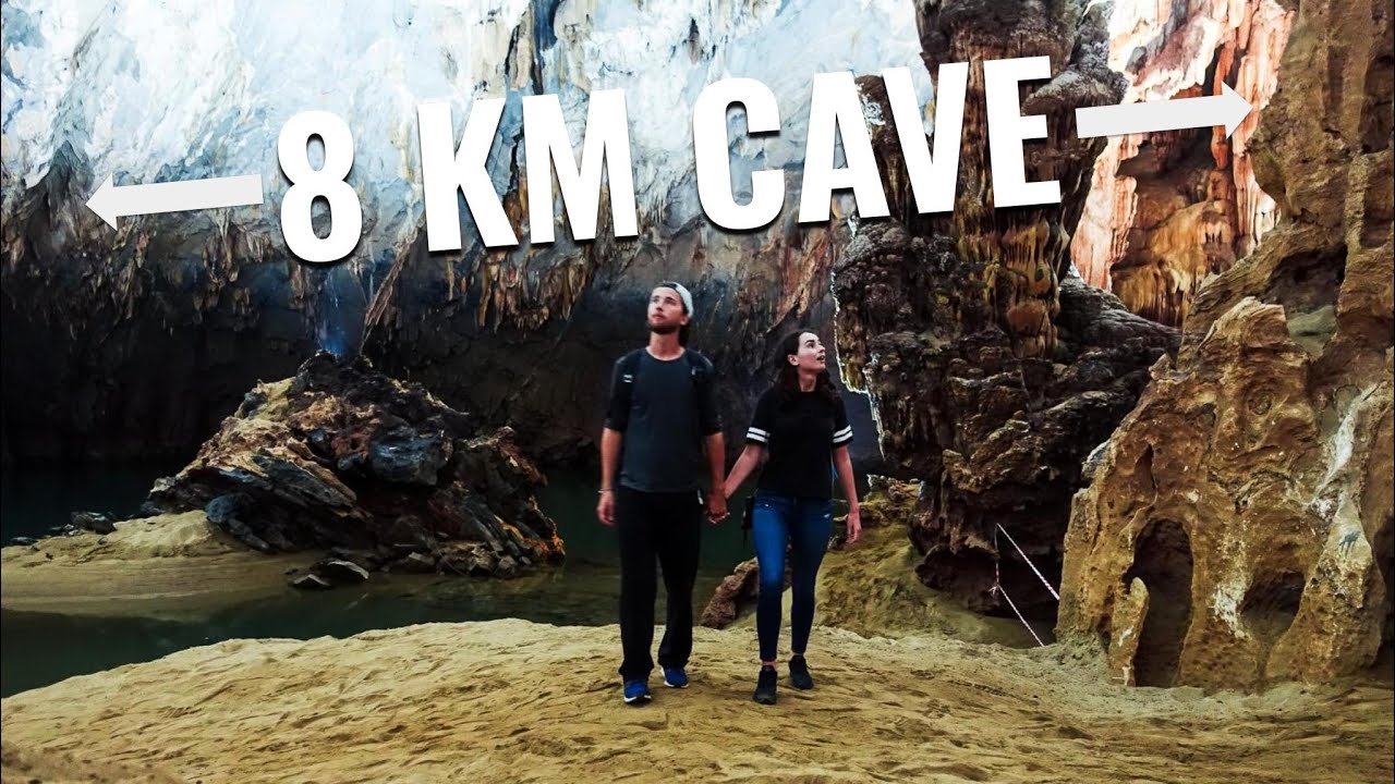 Embark on a cinematic adventure into Phong Nha Cave, marveling at dramatic limestone formations, expansive chambers, and the thrilling boat exploration of an underground river.