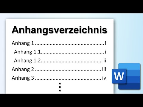 WORD separates Anhangsverzeichnis erstellen!