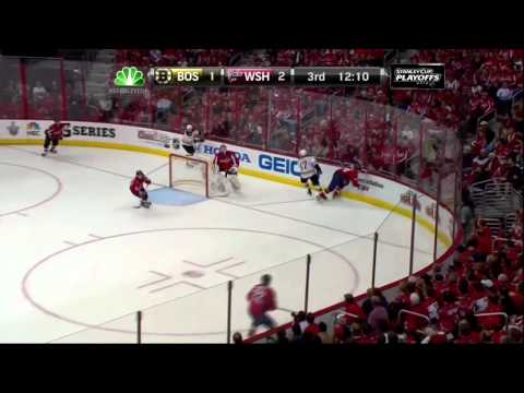 Tim Thomas robbing Keith Aucoin. Boston Bruins vs Washington Capitals 4/19/12 NHL Hockey