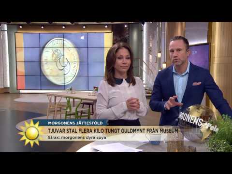 Telegram: Tungt guldmynt stulet från museum - Nyhetsmorgon (TV4)