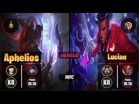 Ruler APHELIOS (ADC) [Lethal Tempo] VS LUCIAN - Challenger KR Patch 10.16