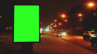 Download lagu Green Screen | Chroma Key | A billboard with a green screen on a streets | 4K | HD mp3