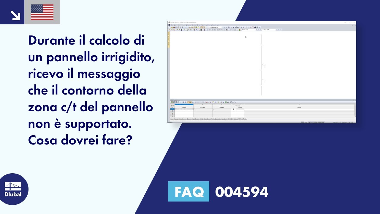 [IT] FAQ 004594 | Quando si calcola un pannello irrigidito longitudinalmente, ottengo il messaggio ...