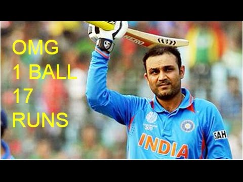 Virender Sehwag hits 17 runs in 1  ball