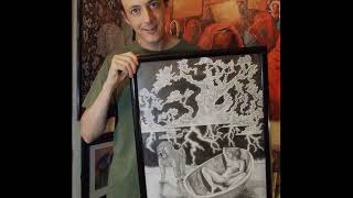 aesop rock, appleseed intro. process. roots. 18 x 24&#39;&#39;. graphite on paper. @adam sturch.