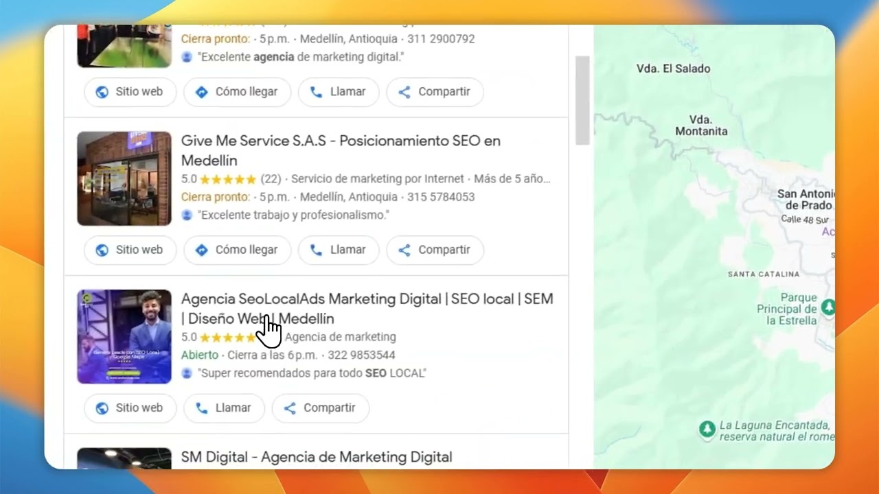 Testimonio de cliente LocalRank - Centro de Rehabilitación posicionado en Pack 3 de Google Maps Medellín