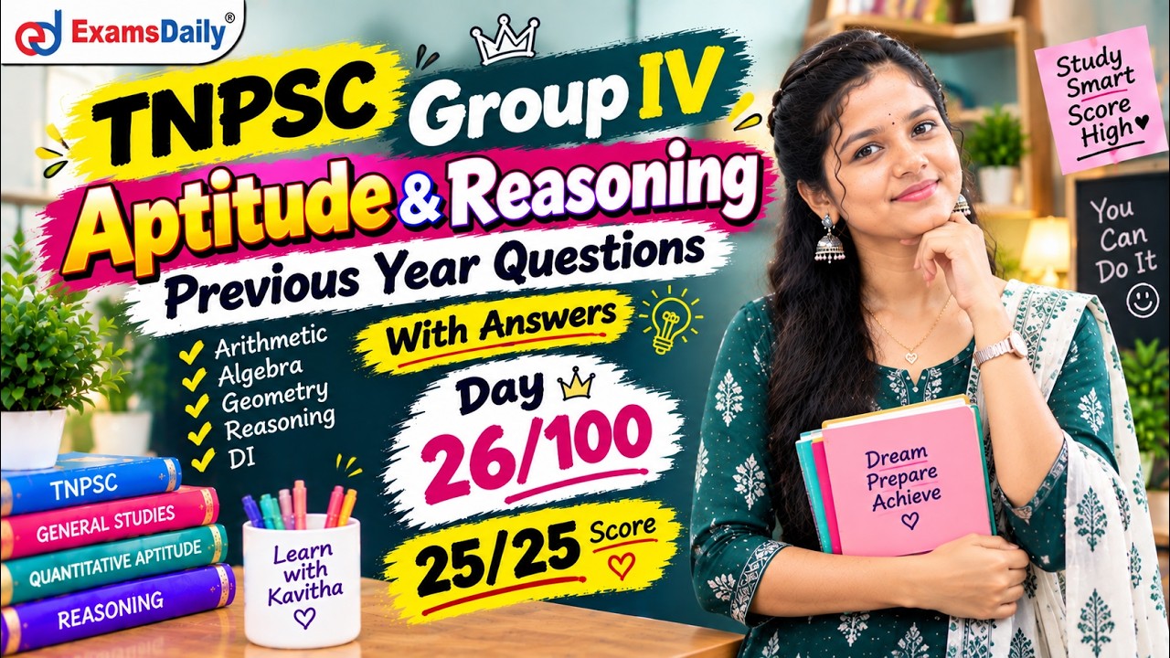 TNPSC 2026 - Aptitude and Reasoning - Previous Year Questions - Day 26
