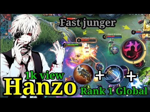HANZO FAST jungling❤️❤️✌️✌️🔥🔥 //hanzo JUNA //AXE mobile legend