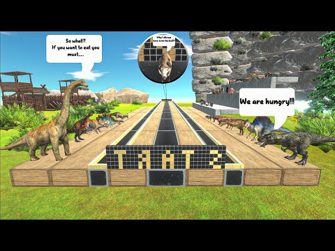 [FUNNY MOMENTS ARBS(dino talking!)] CARNIVORES VS HERBIVORES RACE-Animal Revolt Battle Simulator