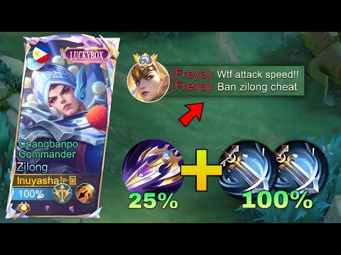 TOP 1 GLOBAL ZILONG WTF ATTACK SPEED BUILD!! 300% SPEED CHEAT!?😱 (MUST TRY) 