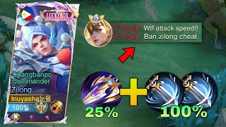 Download lagu TOP 1 GLOBAL ZILONG WTF ATTACK SPEED BUILD!! 300% SPEED CHEAT!?😱 (MUST TRY)  mp3