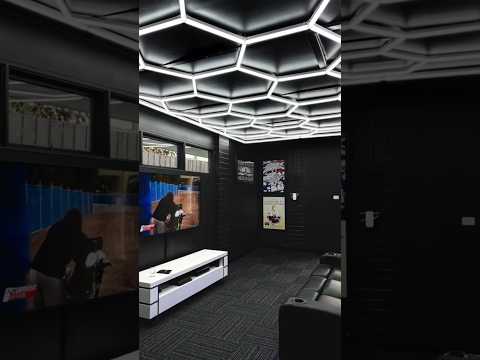 Check out this garage man cave / gaming room transformation! #gaming #gamingsetup #mancave