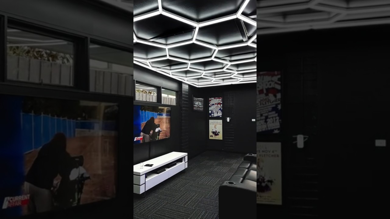 Check out this garage man cave / gaming room transformation! #gaming #gamingsetup #mancave