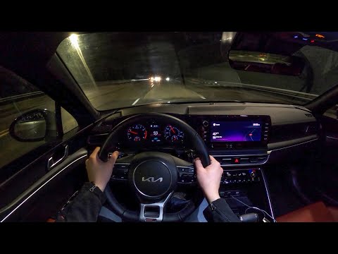 2022 Kia K5 GT Line AWD - POV Night Drive (Binaural Audio)