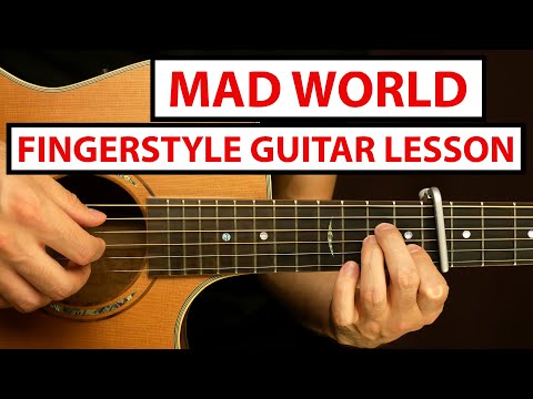 Gary Jules - Mad World | Fingerstyle Guitar Lesson (Tutorial) How to Play Fingerstyle