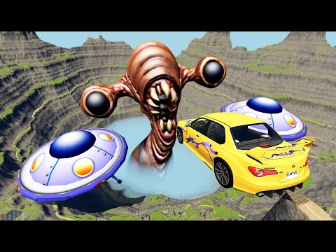 Jumping Cars over Alien - BeamNG.Drive