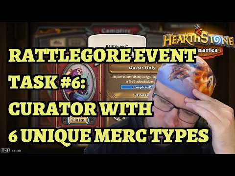 Rattlegore Event Task #6 - Guests Only - Curator - 6 Unique Merc Types - Hearthstone Mercenaries