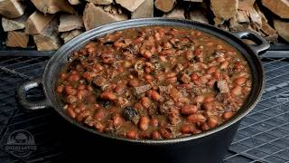 Smoked Brisket Pit Beans - Texas BBQ Cowboy Burnt Ends Pinto Beans Recipe