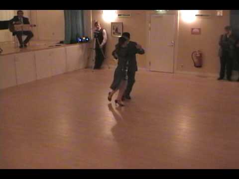  Carina Mele  and  Carlos Costes  are  dancing  to  the  tango  "  Gallo Ciego  "