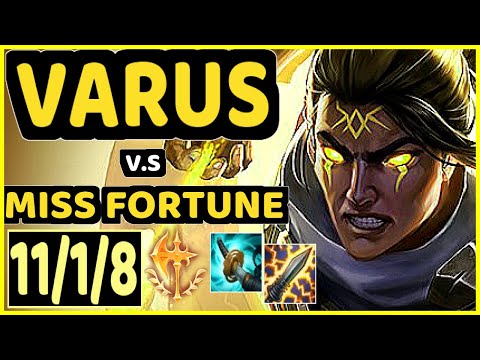 MATSUKAZE (VARUS) vs MISS FORTUNE - 11/1/8 KDA BOTTOM ADC CHALLENGER GAMEPLAY - BR