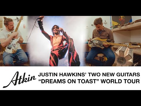 JUSTIN HAWKINS’ TWO NEW GUITARS FOR THE “DREAMS ON TOAST” WORLD TOUR – JH3001 IN BLACK & WHITE