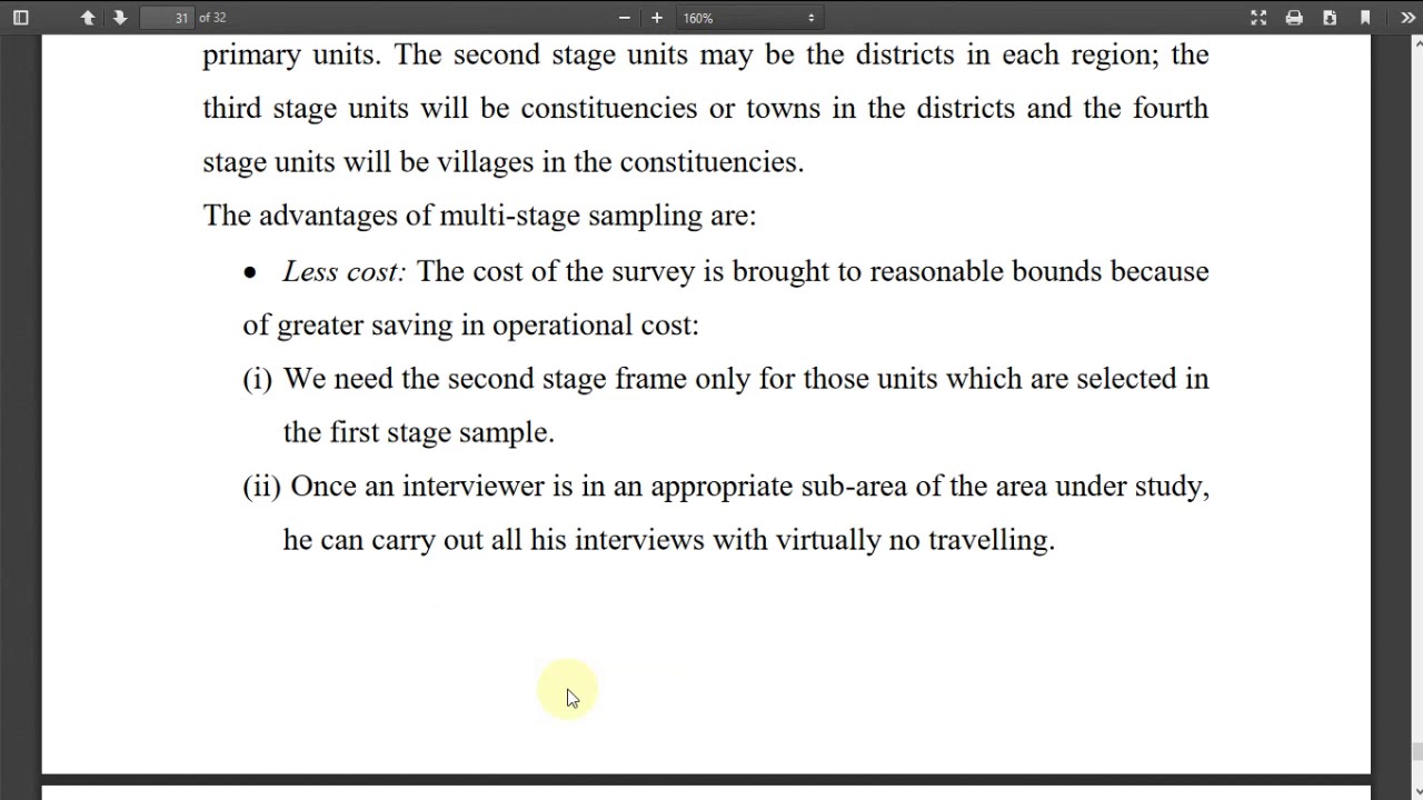Multi stage sampling explained