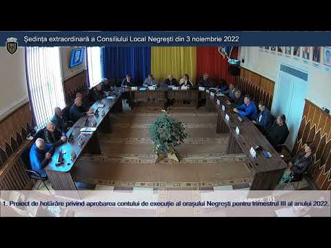 Ședința extraordinară a Consiliului Local Negrești din 3 noiembrie 2022