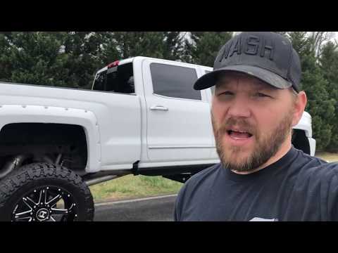 2016 lifted duramax diesel high country lifted on 40's hostile wheels mcgaughys 12" kit