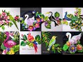8 best paper bird wallhanging craft idea|| wallmate|wall decoration idea|diy craft| paper bird