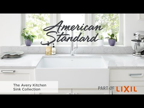 Avery® 36 x 20-Inch Fine Fireclay Undermount or Flush Mount Double Bowl Apron Kitchen Sink // ALABASTER WHITE // YouTube Video