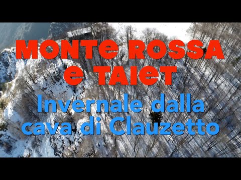 071 MONTI ROSSA E TAIET da Cava storica "Spessa" marmo Clauzetto. Una facile escursione invernale.