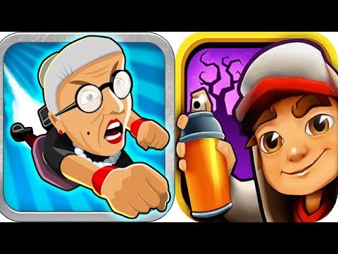 Angry Granny Vs Subway Surfers - Angry Gran Run & Subway Surfers [iOS Gameplay, Walkthrough] Video