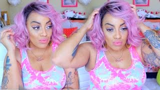 What Was I THINKING !! UNICORN 🦄 COTTON CANDY PINK HAIR EVA HAIR SYNTHETIC BOB evahair.com
