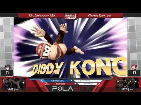 CFL Smackdown 136 WiiU - GxG | Kiki (Diddy Kong) vs MVG | DYr (Purple) - Winners Semis