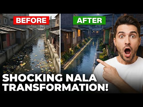 Open Drain (Ganda Nala) Transformation | Dirty Drain to Green Corridor | Buildify AI | AI Buildify