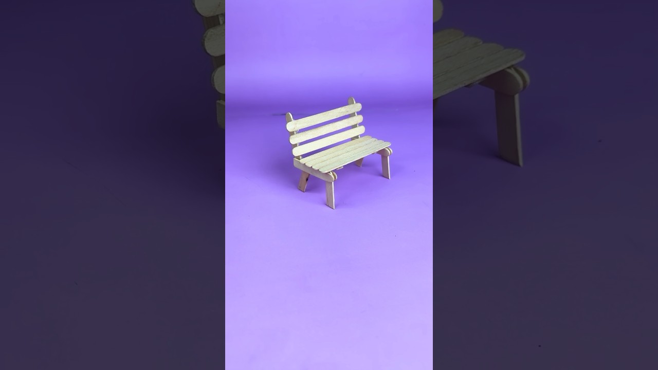 Popsicle stick crafts park bench - Ice cream stick craft ideas easy  #diy#shorts #popstickcraftidea