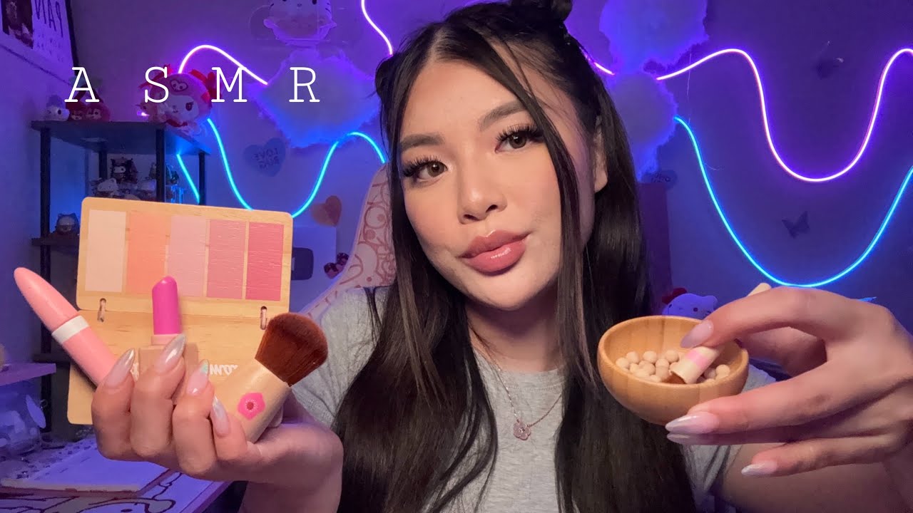 ASMR : Doing Your Wooden Makeup 💄(layered sounds, personal attention)