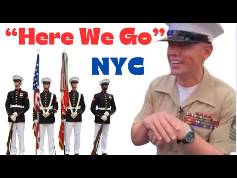 Marines Chant "Here We Go" in Times Square | 2024 Fleet Week NYC