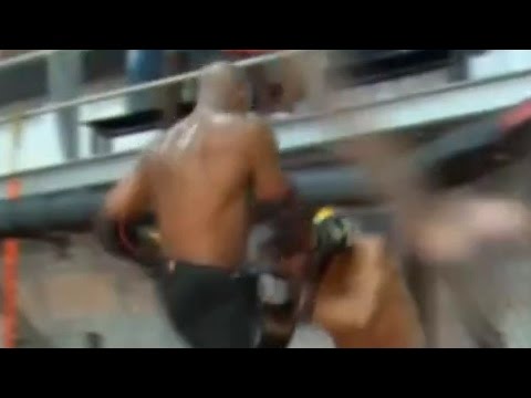 UFC 183 Training - Anderson Silva KOs Sparring Partner